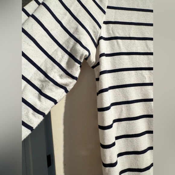 Lilly Pulitzer Hillary Popover Dress UPF 50+ Cowl Neck Stripe Navy White Large - Picture 11 of 11